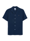 Rutherford Short Sleeve Seersucker Shirt In True Navy