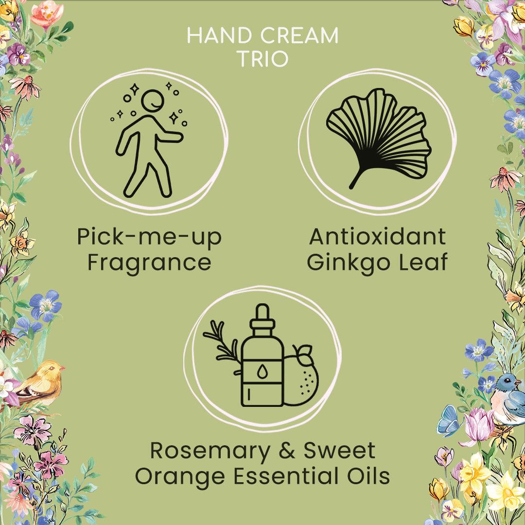 Flower of Focus Power Through Hand Cream Trio - RUTHERFORD & Co