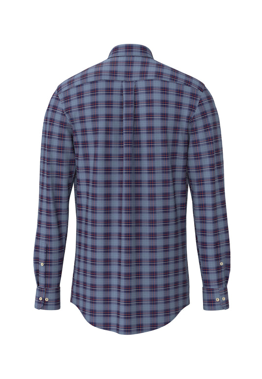 Long Sleeved Poplin Check Shirt