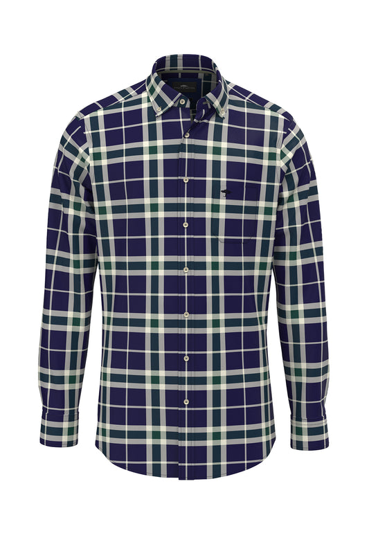 Long Sleeved Large Checked Shirt