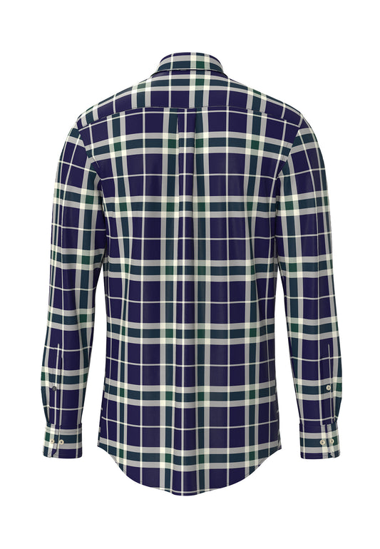 Long Sleeved Large Checked Shirt