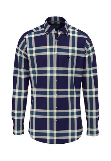 Long Sleeved Large Checked Shirt