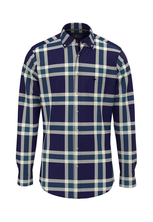 Long Sleeved Large Checked Shirt