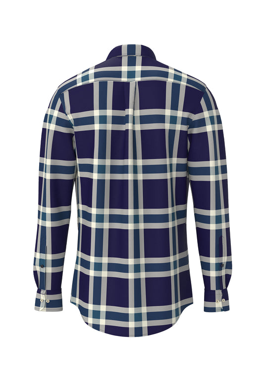 Long Sleeved Large Checked Shirt