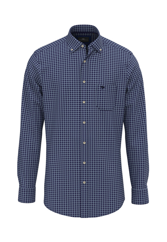 Long Sleeved Small Check Shirt