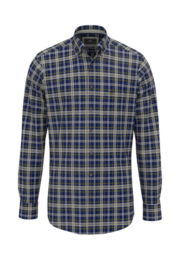 Herringbone Check, B.D., 1/1 - Ink Blue