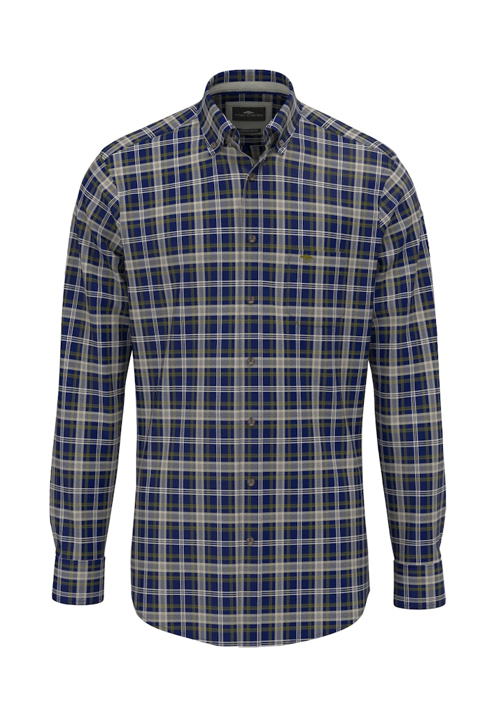 Herringbone Check, B.D., 1/1 - Ink Blue