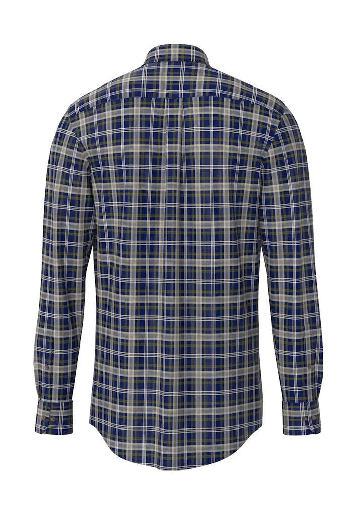 Herringbone Check, B.D., 1/1 - Ink Blue