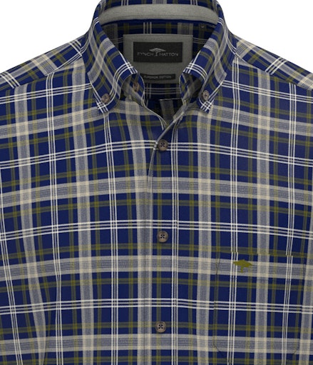 Herringbone Check, B.D., 1/1 - Ink Blue