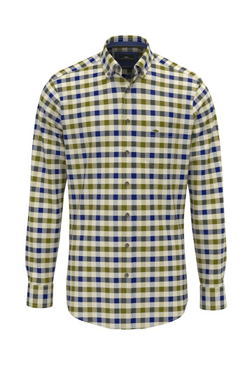 Herringbone Check, B.D., 1/1 - Moss