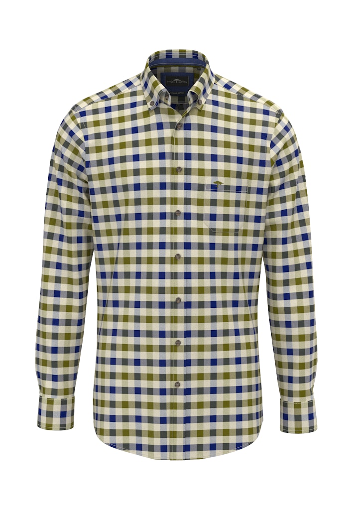 Herringbone Check, B.D., 1/1 - Moss