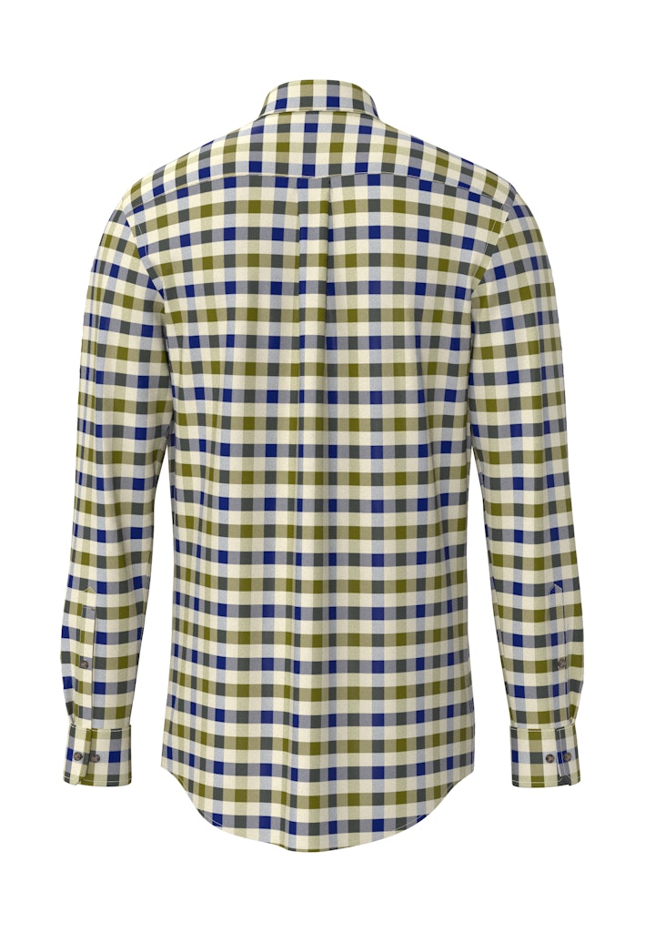 Herringbone Check, B.D., 1/1 - Moss