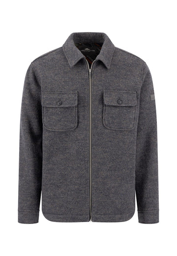 Wool Zip Overshirt RWS - Grey Melange