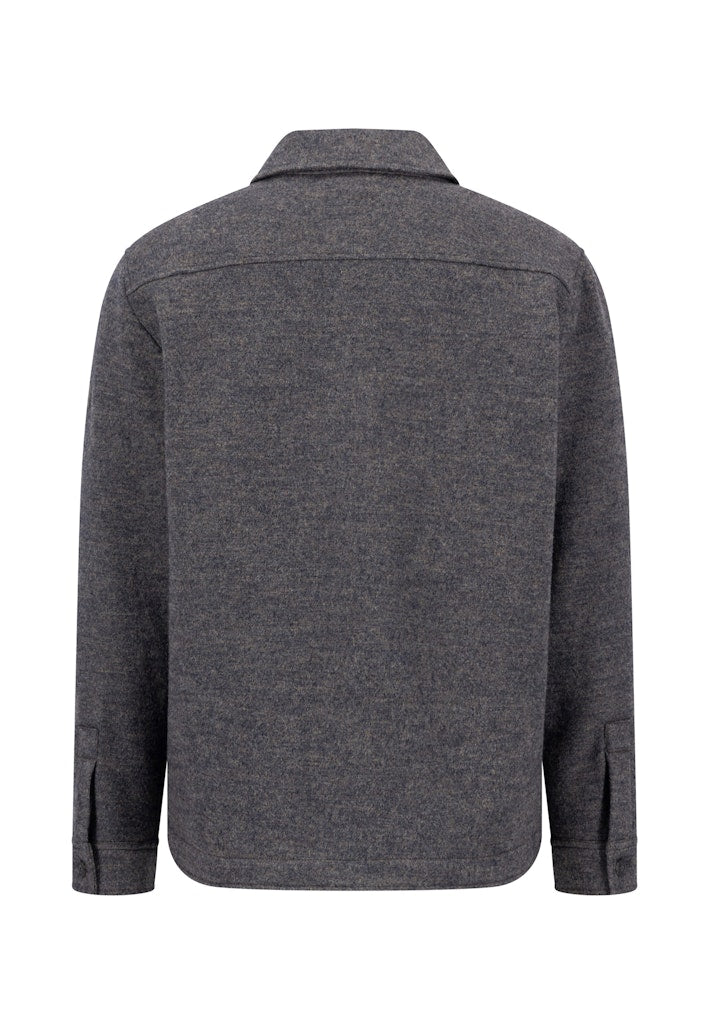 Wool Zip Overshirt RWS - Grey Melange