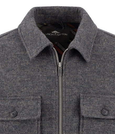 Wool Zip Overshirt RWS - Grey Melange