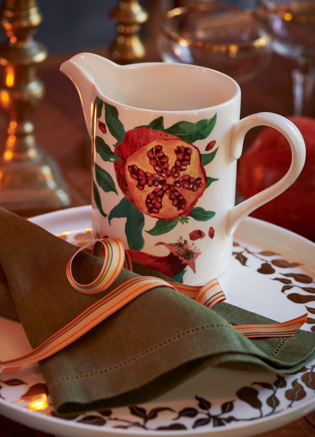 Festive Pomegranate Medium Straight Jug