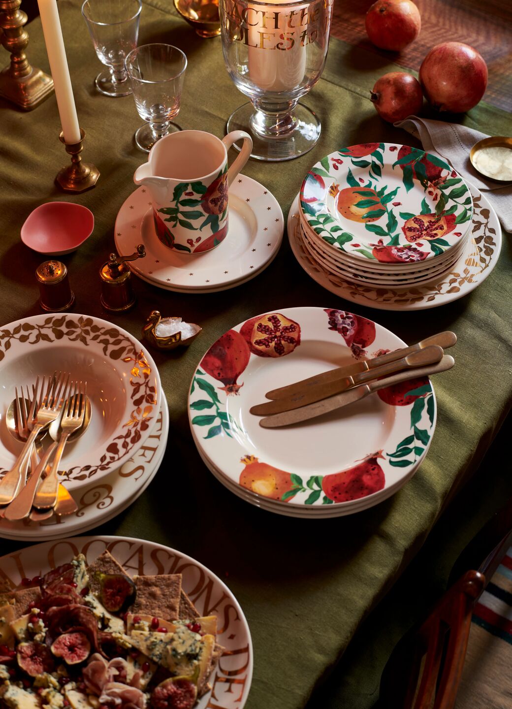 Festive Pomegranate Large Dinner Plate, 10.5 Inch