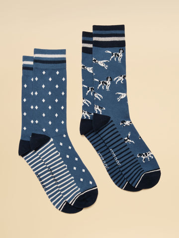 Men’s Kingsbury Blue Dog Socks 2-Pack (Size 7–12)