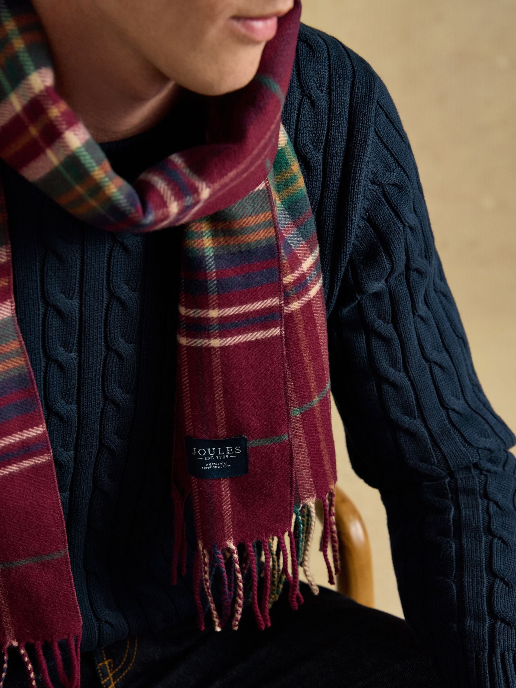 Langtree Red Check Scarf