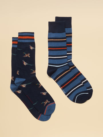 Men's Kingsbury Navy Birds Socks 2 Pack (size 7-12)