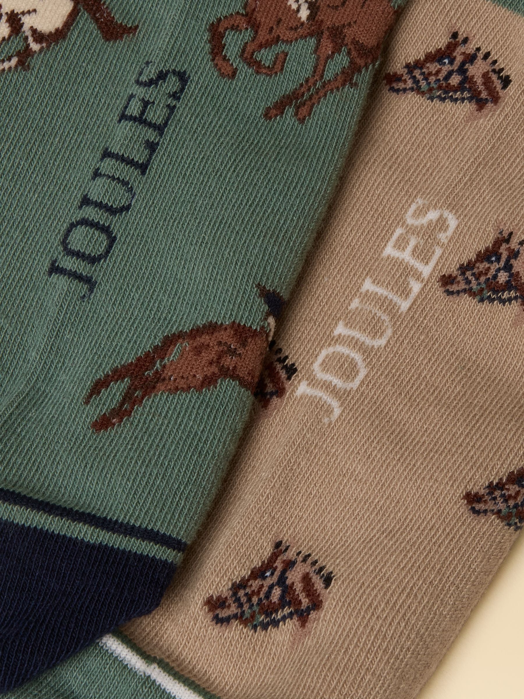 Women's Everyday Green & Neutral Horse Cotton Blend Socks 2 Pack