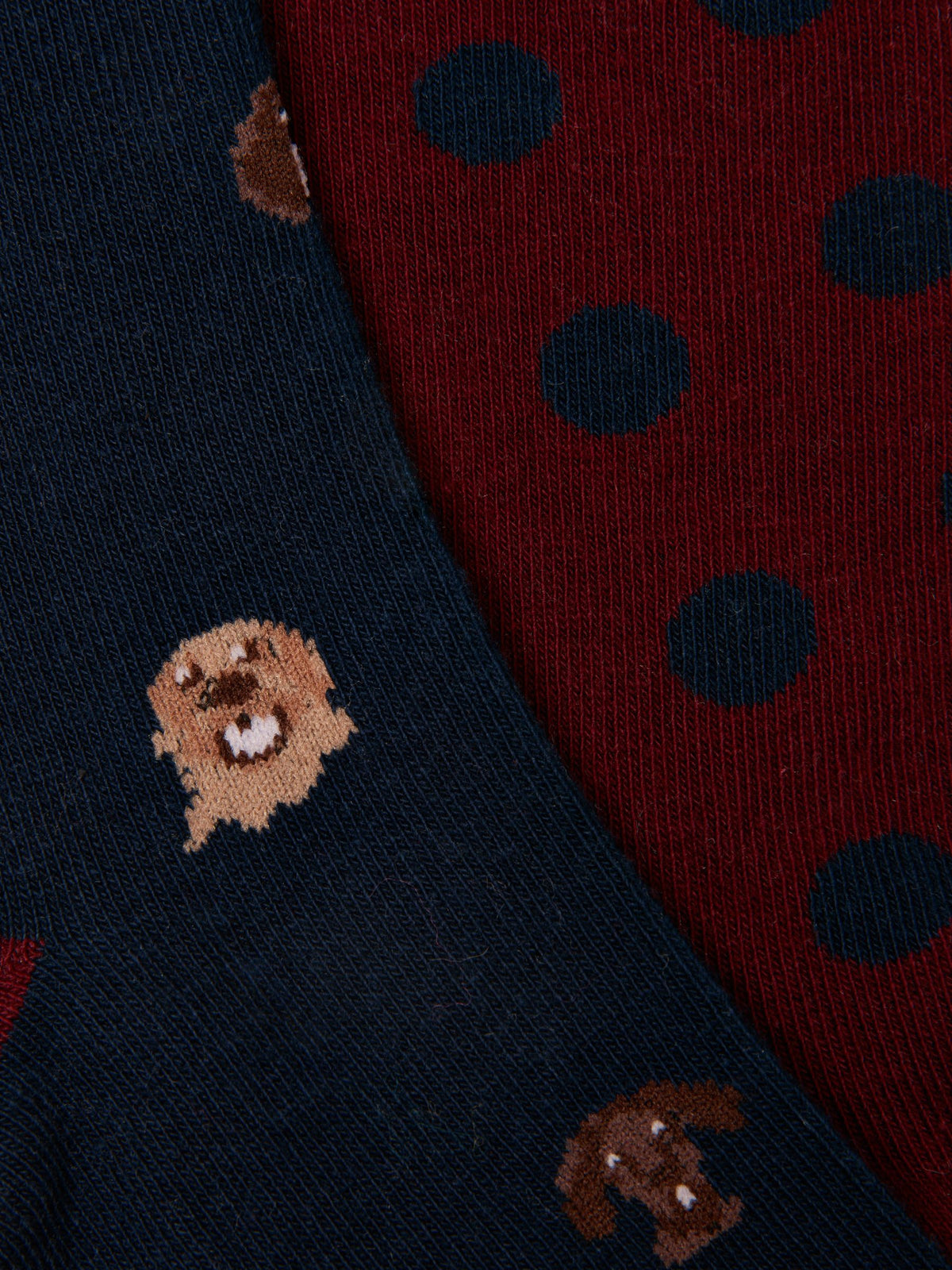 Everyday Cotton Blend Socks 2 Pack - Navy Mini Dog
