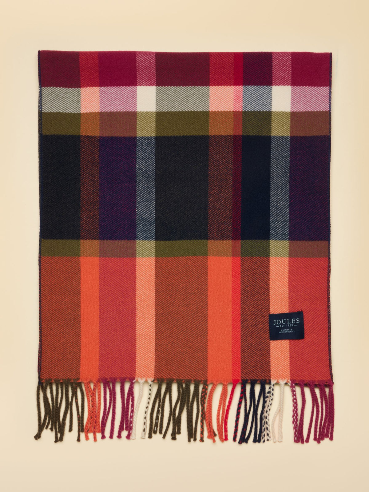 Scarf - Khaki/Orange Check