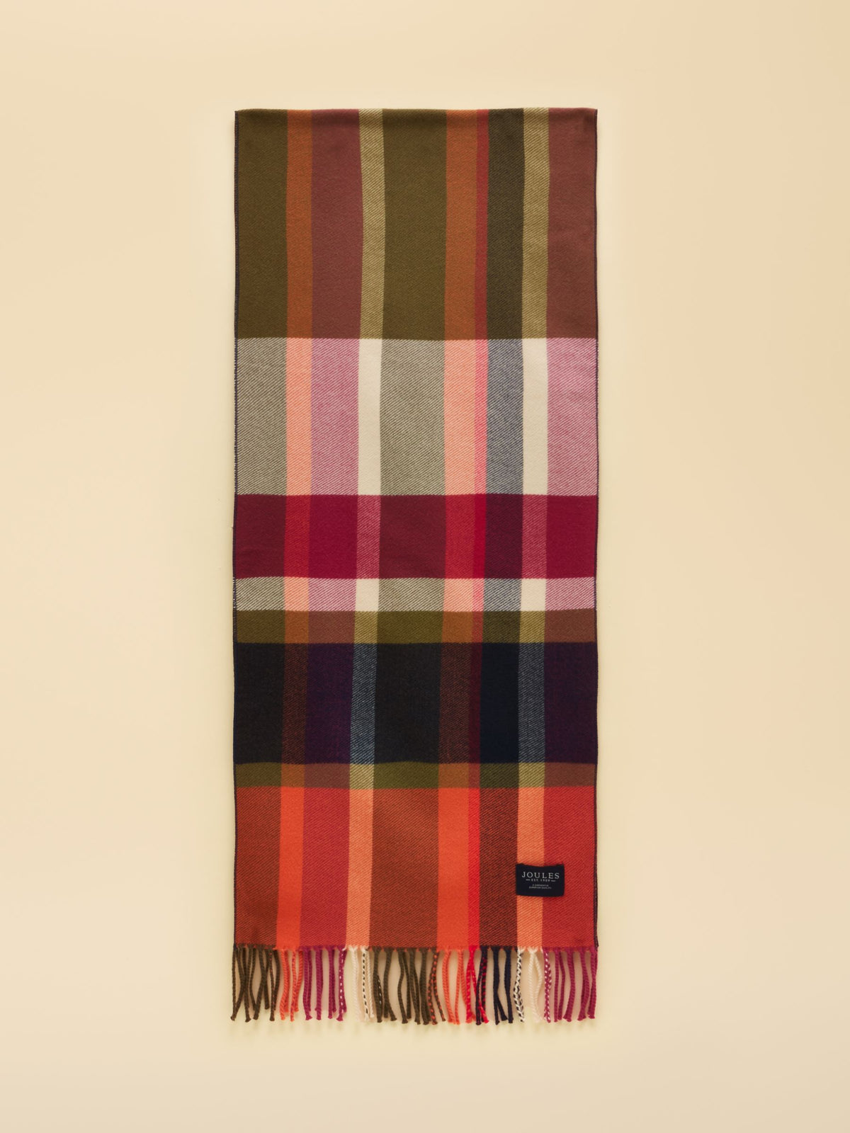 Scarf - Khaki/Orange Check