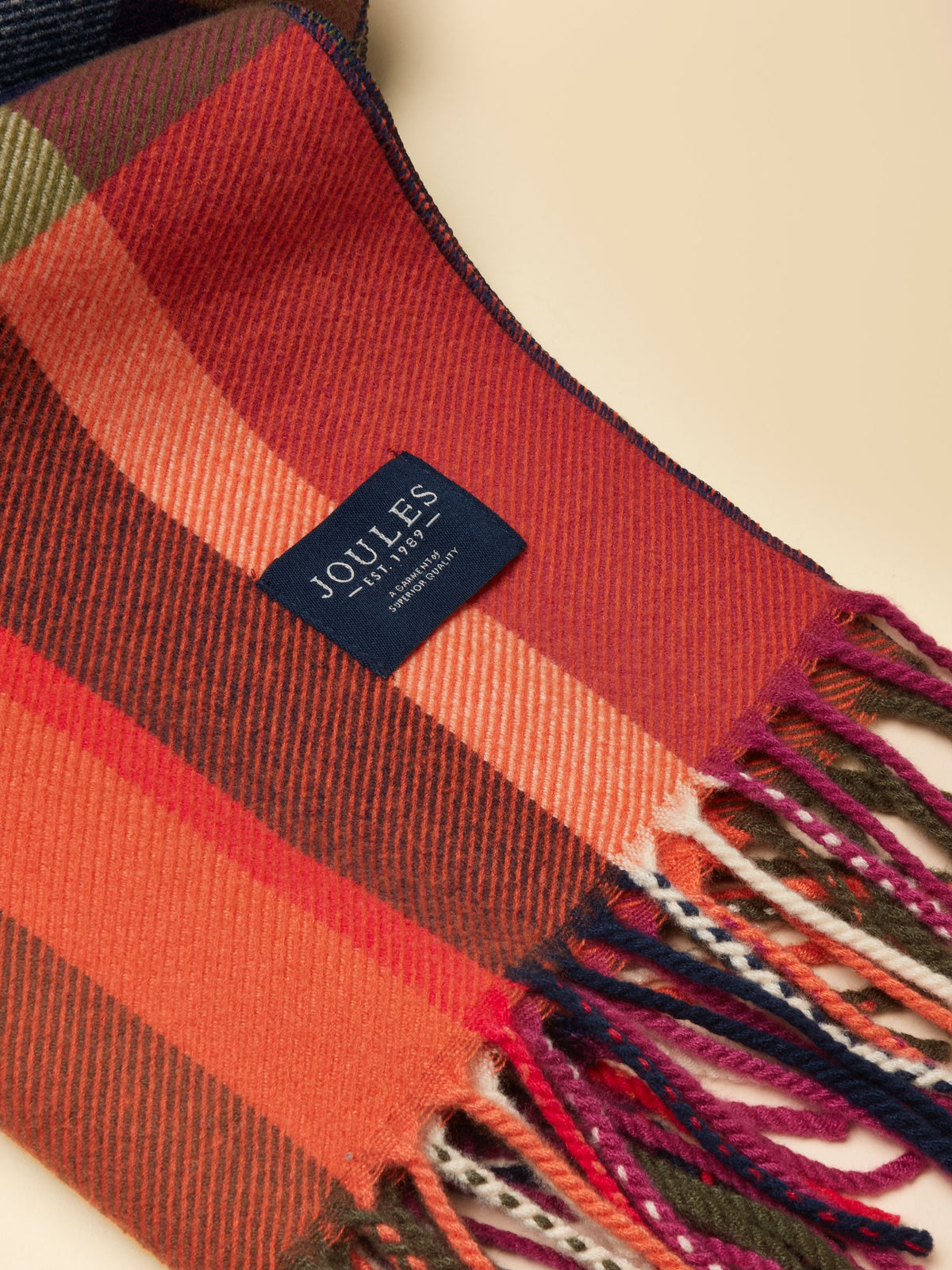 Scarf - Khaki/Orange Check