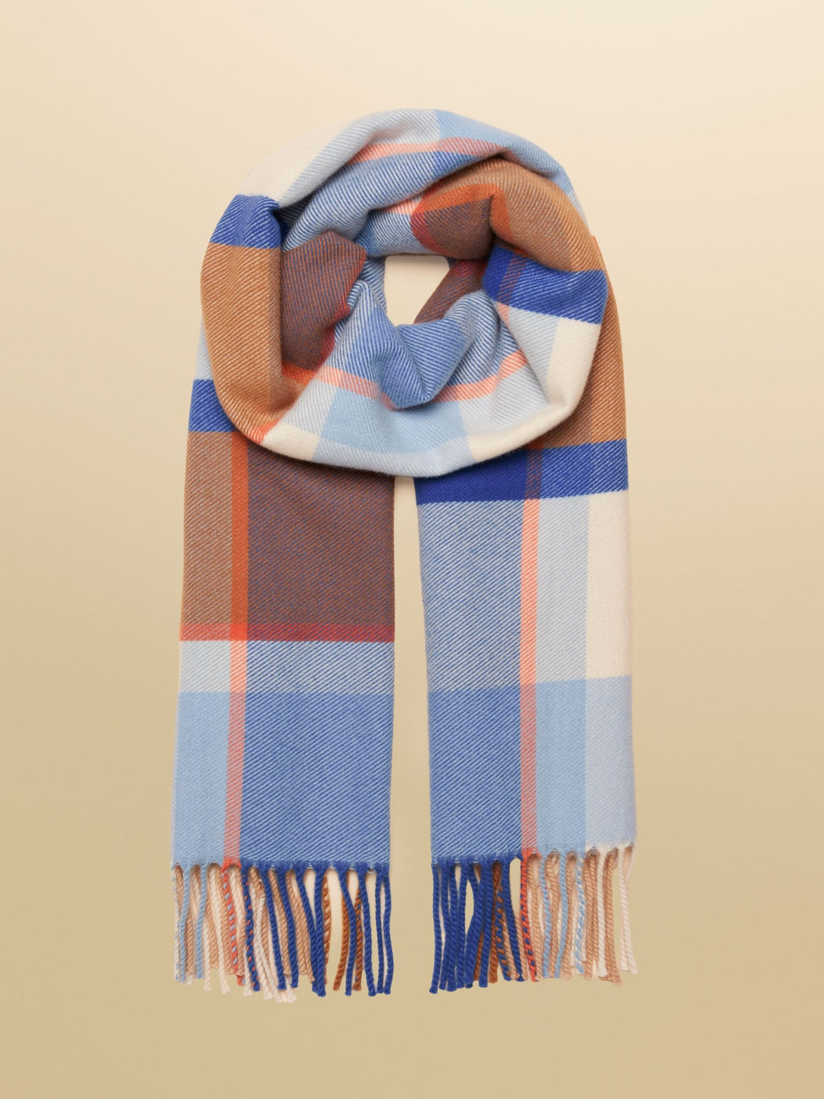 Scarf - Blue Cream Check