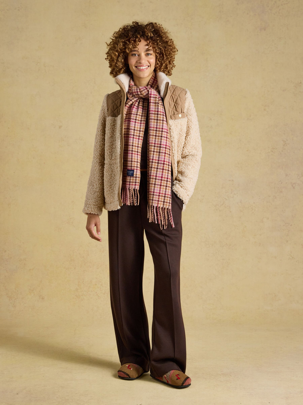 Scarf - Berry Houndstooth