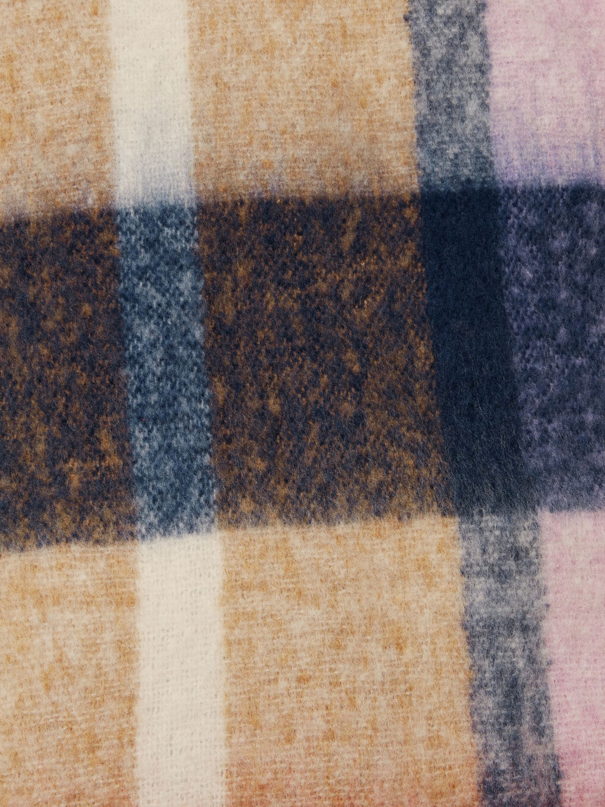 Brushed Scarf - Tan Brown Check