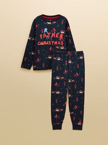 Kipwell Long Sleeve Pyjama Set – Navy