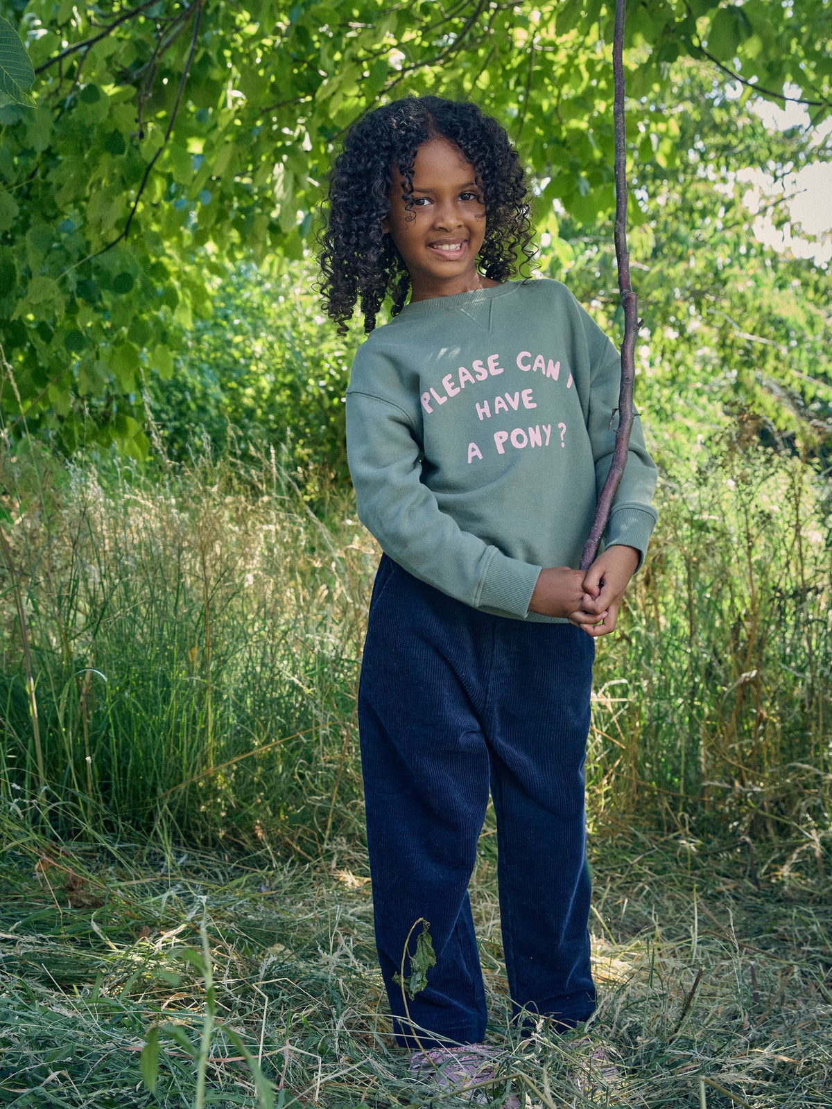 Sundaze Slogan Crew Neck Sweatshirt - Khaki Green