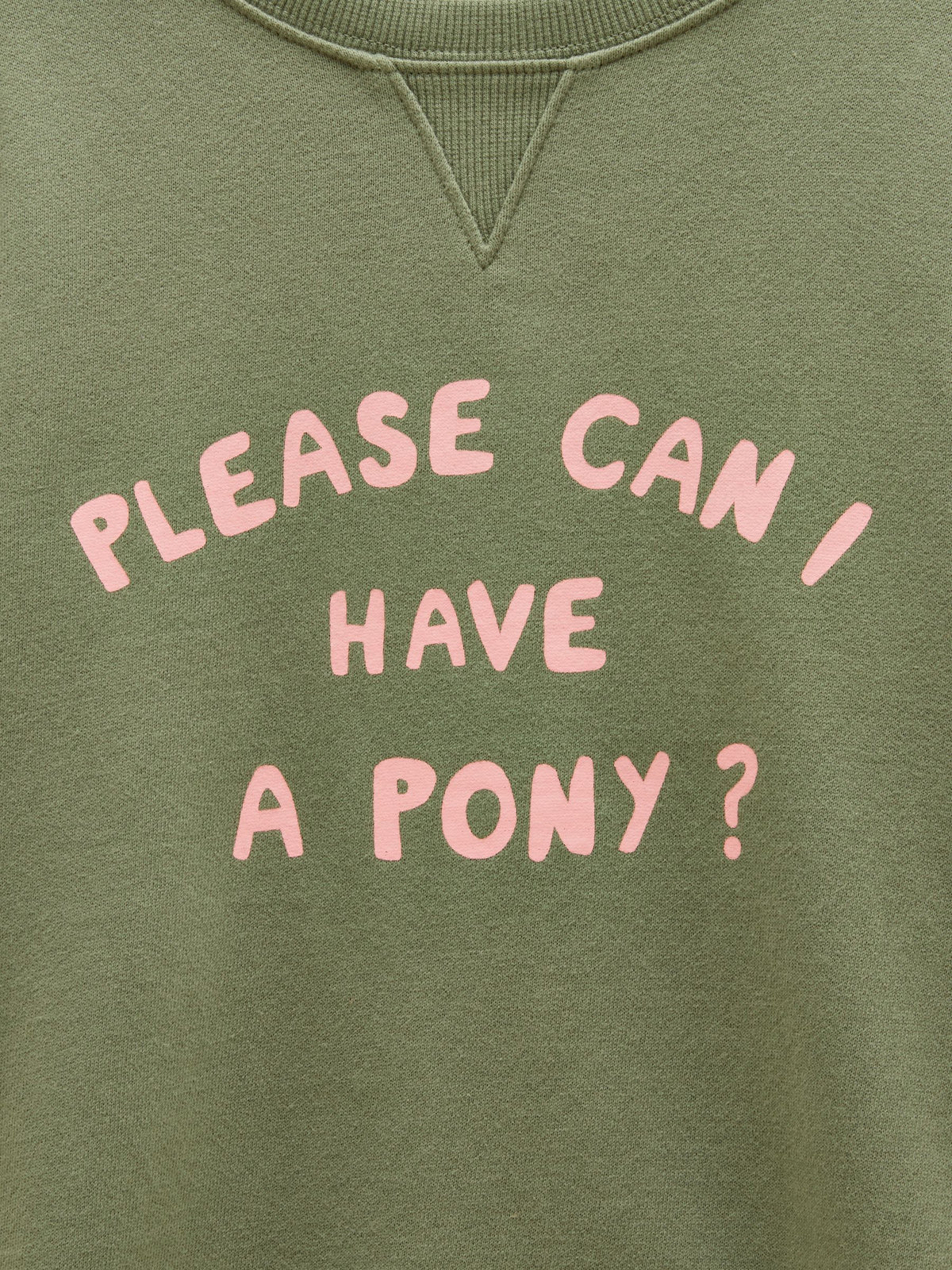 Sundaze Slogan Crew Neck Sweatshirt - Khaki Green