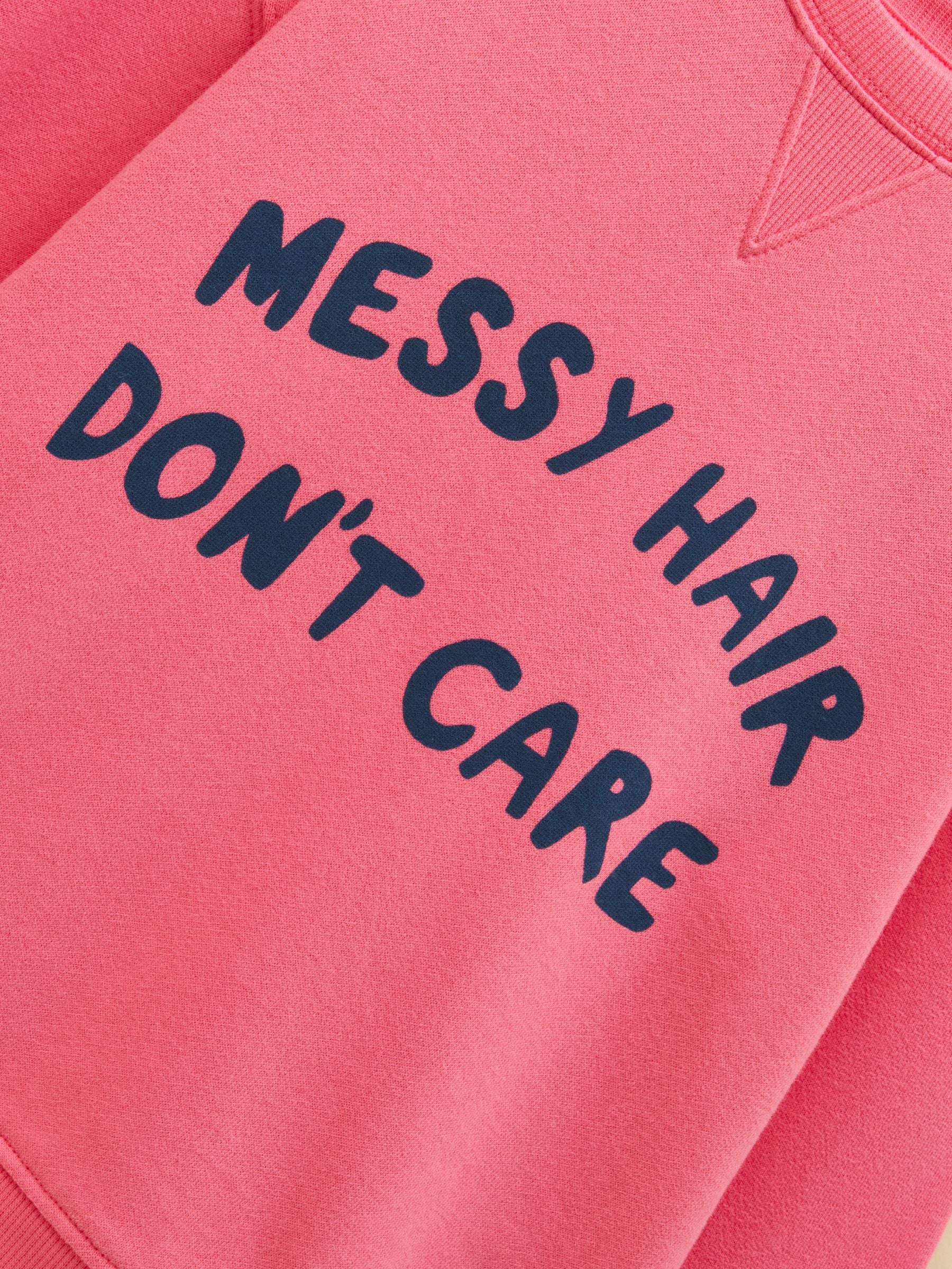 Kids' Sundaze Pink Slogan Crew Neck Sweatshirt