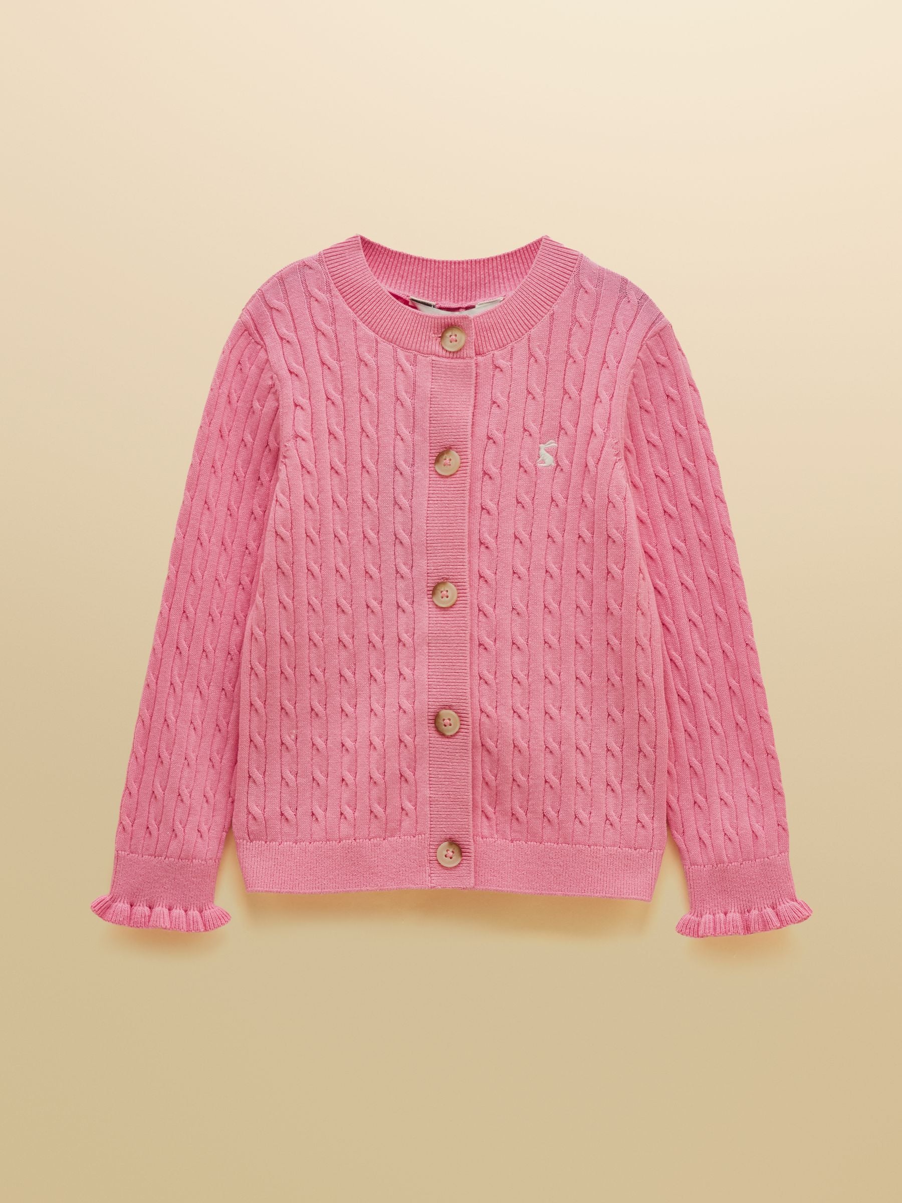 Girls' Mallory Pink Cable Cardigan