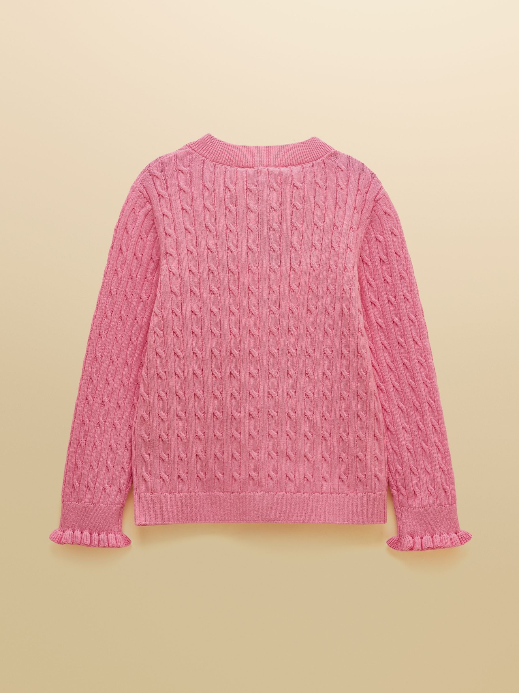 Girls' Mallory Pink Cable Cardigan