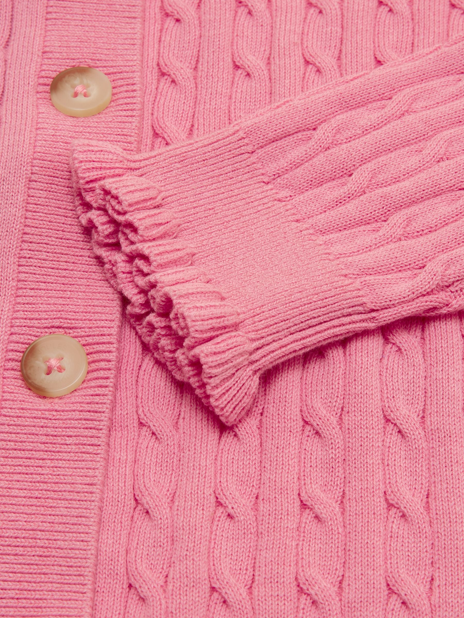 Girls' Mallory Pink Cable Cardigan