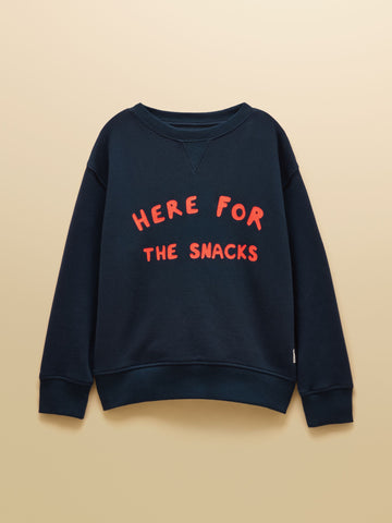 Kids' Sundaze Navy Slogan Crew Neck Sweatshirt