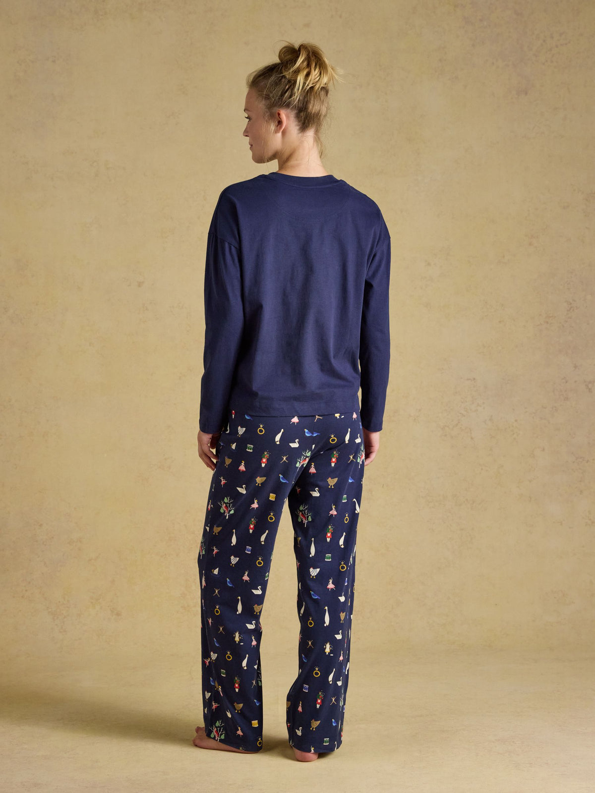 Lyla Cotton Pyjama Set - Navy Icons
