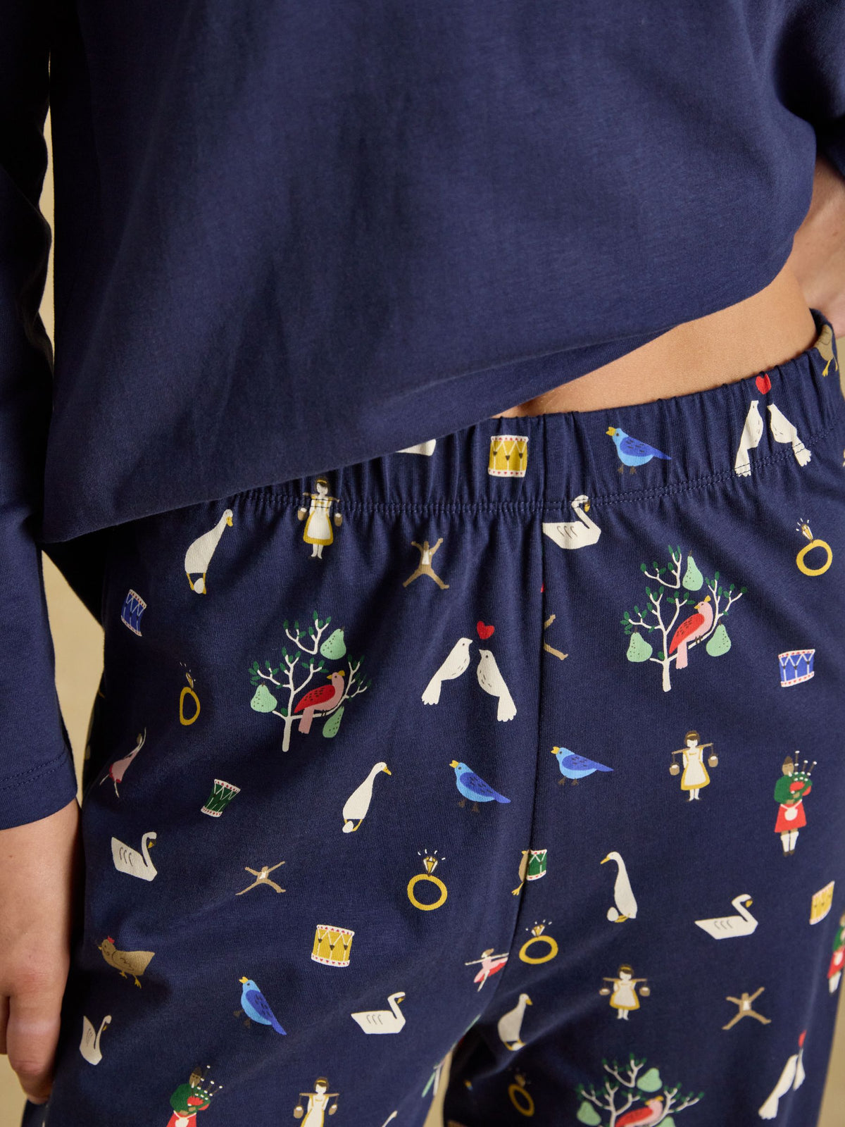 Lyla Cotton Pyjama Set - Navy Icons