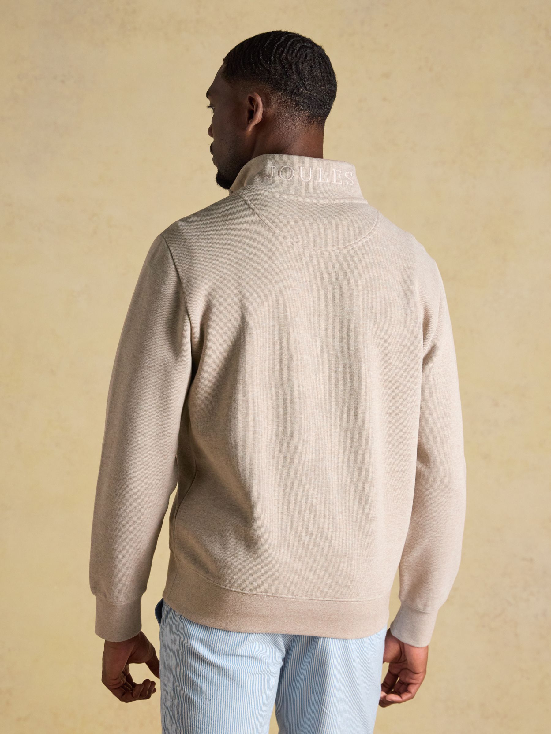 Alistair Oatmeal French Ribbed Quarter Zip Sweatshirt