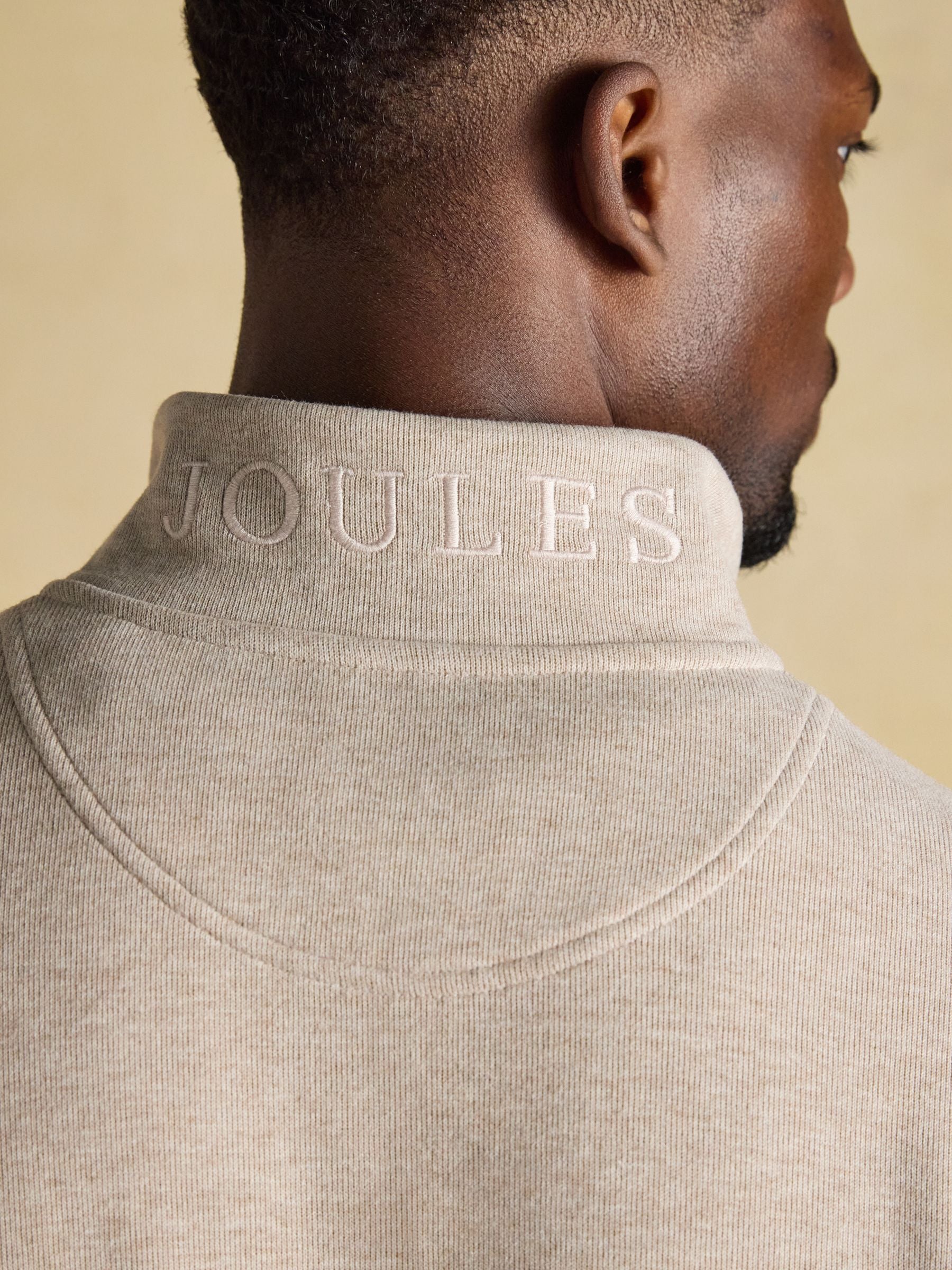 Alistair Oatmeal French Ribbed Quarter Zip Sweatshirt
