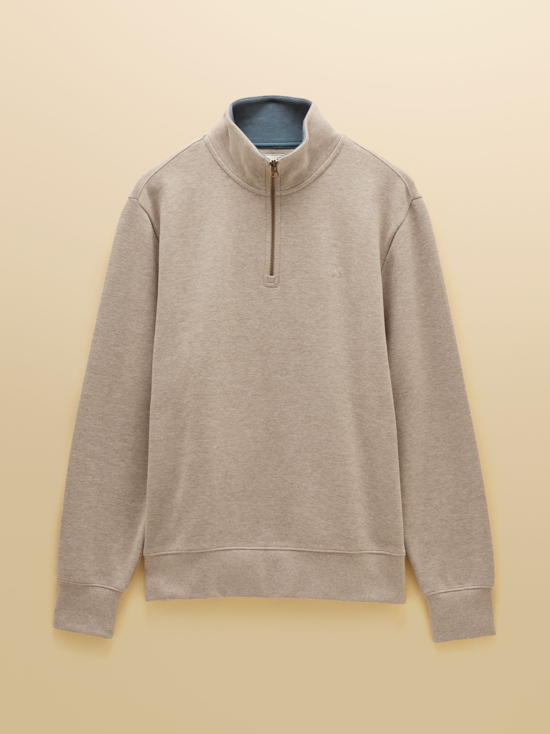 Alistair Oatmeal French Ribbed Quarter Zip Sweatshirt