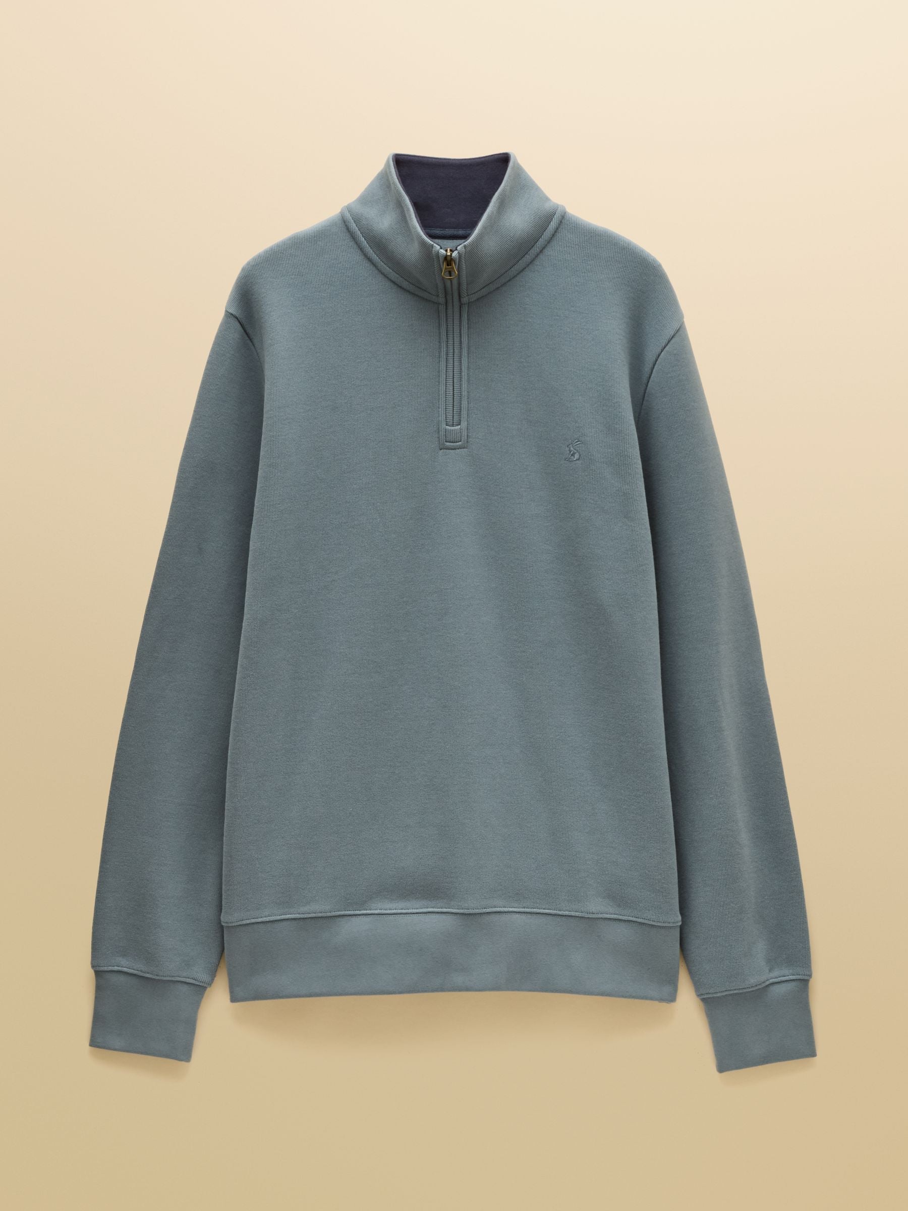 Alistair Blue French Ribbed Quarter Zip Sweatshirt