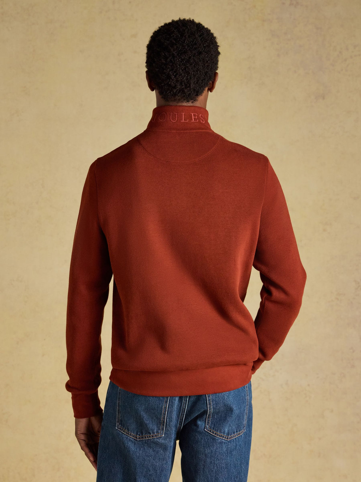 Alistair French Ribbed Quarter Zip Sweatshirt - Red