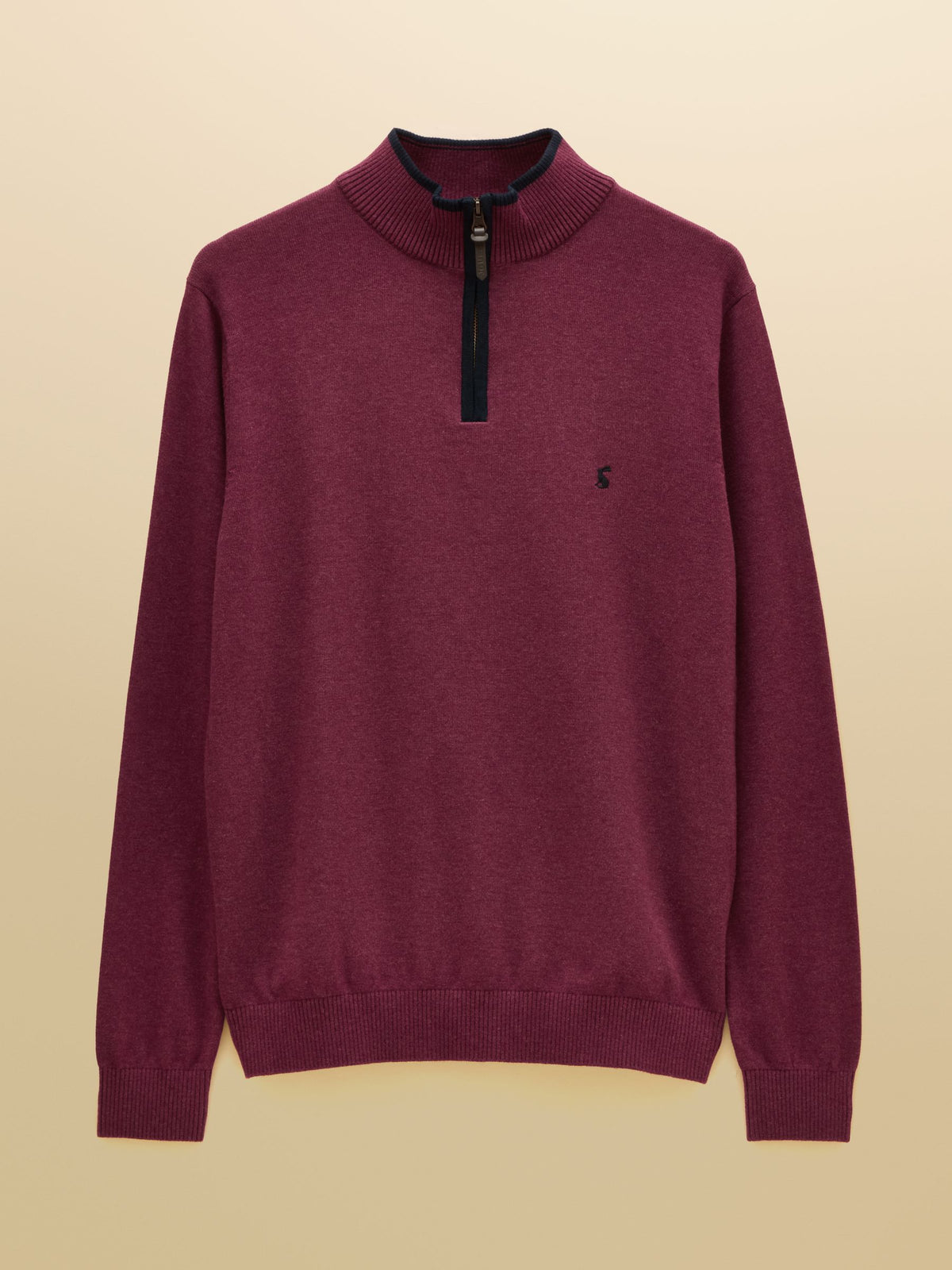 Hillside Quarter Zip Knitted Jumper - Plum