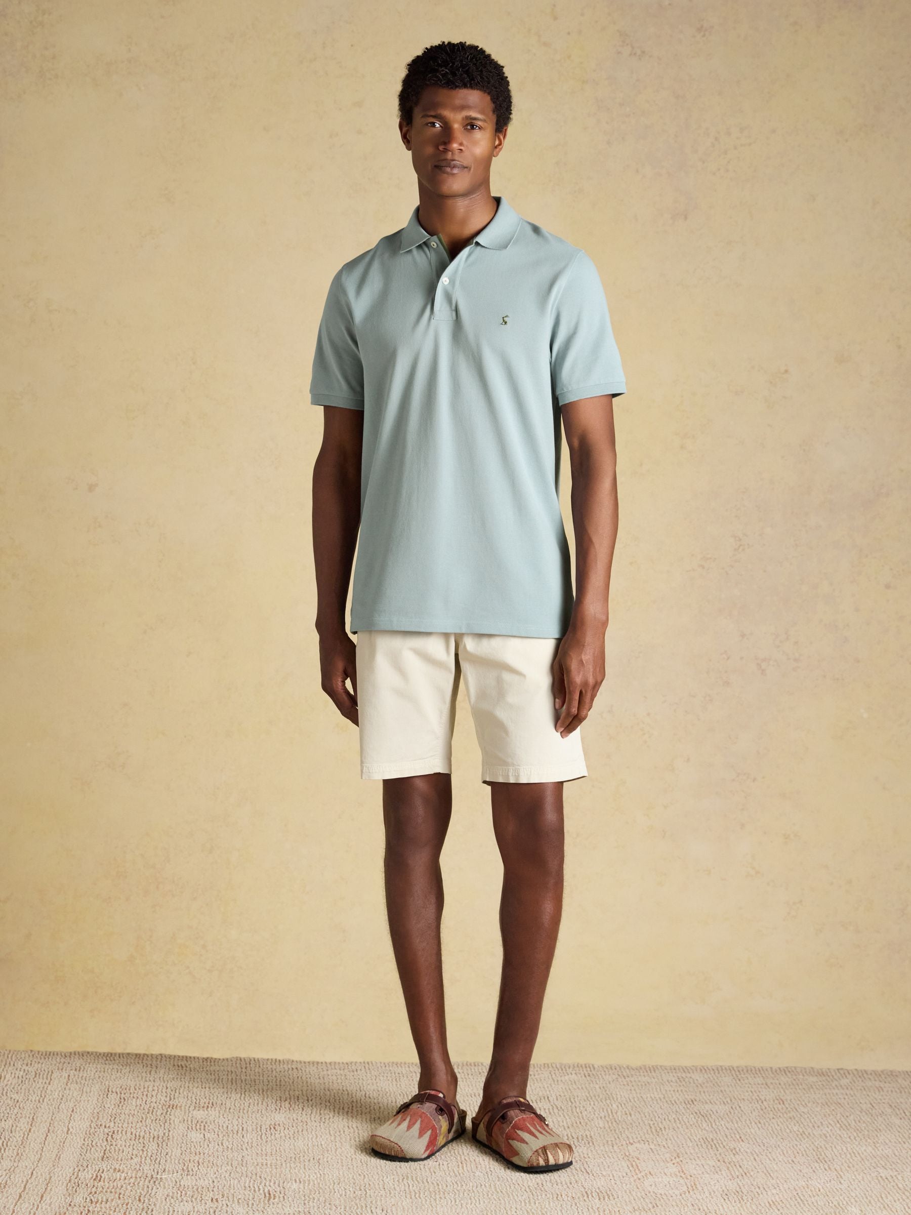 Woody Blue/Grey Cotton Pique Polo Shirt