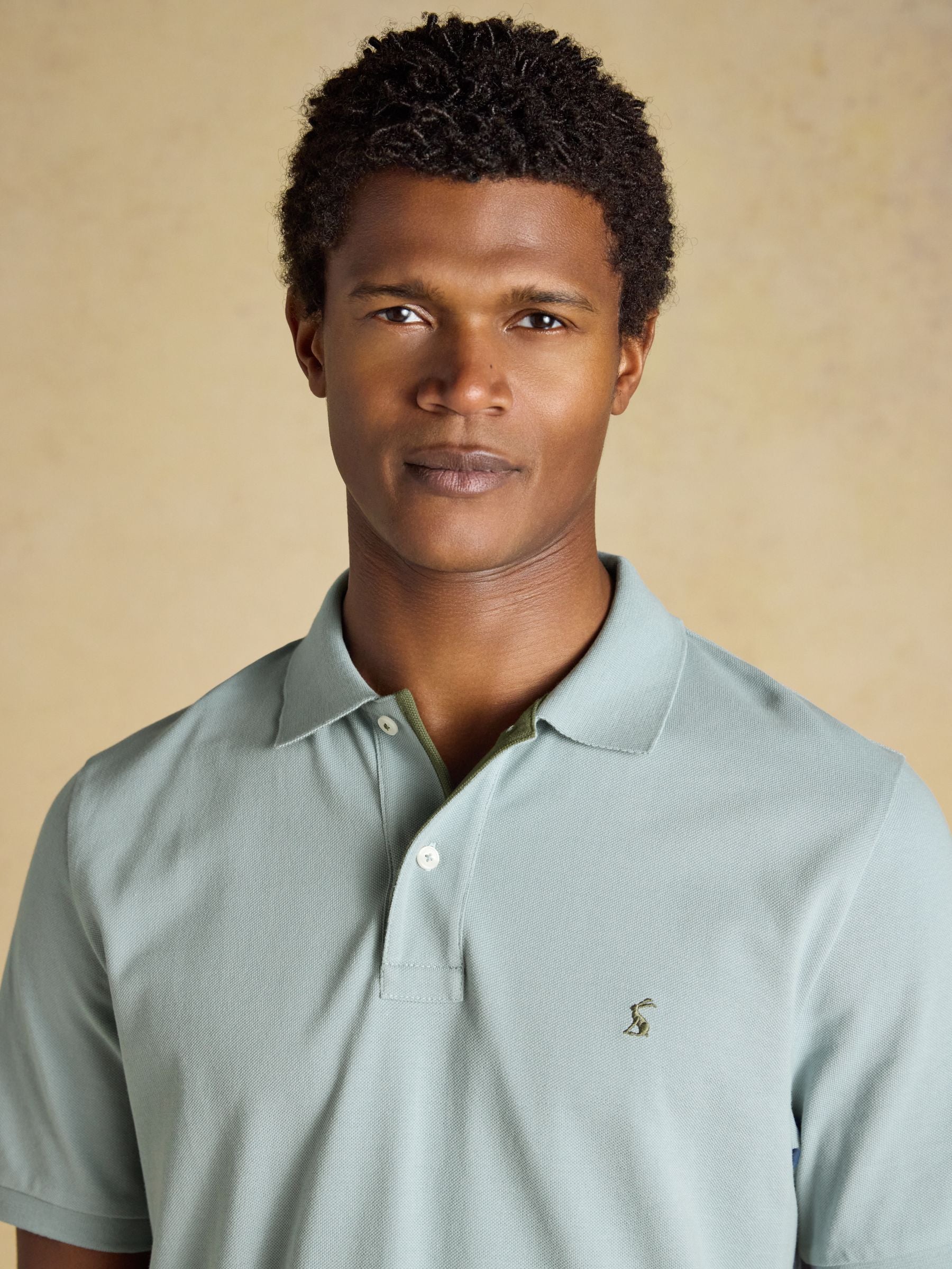 Woody Blue/Grey Cotton Pique Polo Shirt